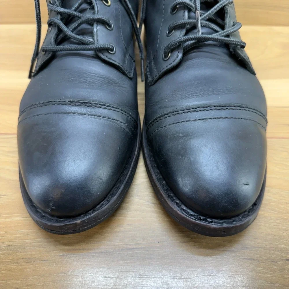 Thursday Boots Captain Cap Toe Leather Mens 10.5 Black Business Casual Modern